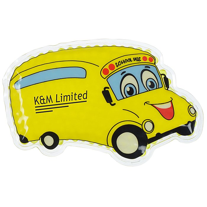 Custom Shaped Mini Aqua Pearls Hot/Cold Pack - School Bus