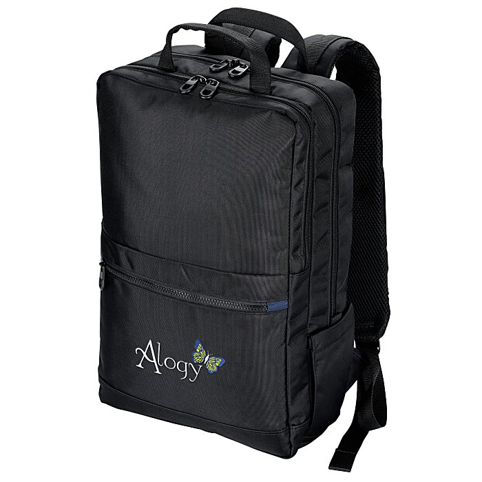 Custom Ollie Laptop Backpack with Duo Charging Cable - Embroidered