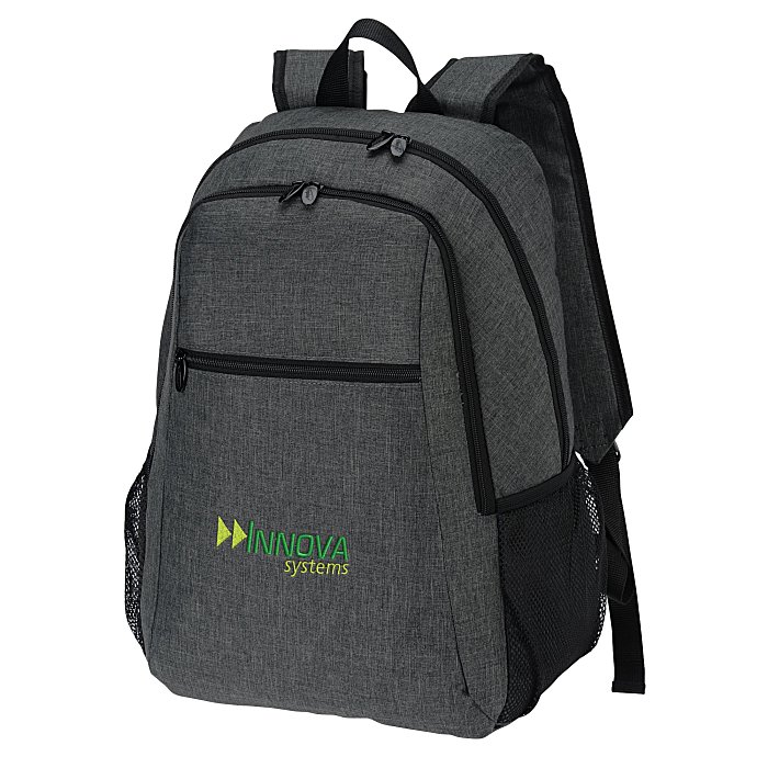 Custom 4imprint Heathered 15-inch Laptop Backpack - Embroidered