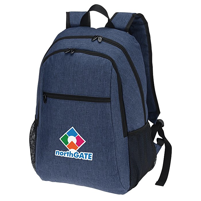 Custom 4imprint Heathered 15-inch Laptop Backpack - Full Colour