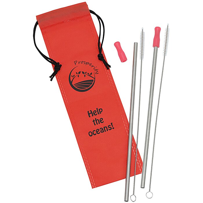 Custom Stainless Steel Straw Set - 2 Pack