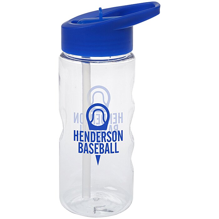 Custom Clear Impact Mini Mountain Bottle with Flip Straw Lid - 22 oz