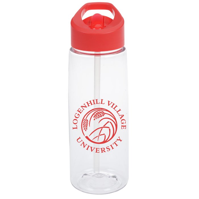 Custom Clear Impact Flair Bottle with Flip Straw Lid - 26 oz