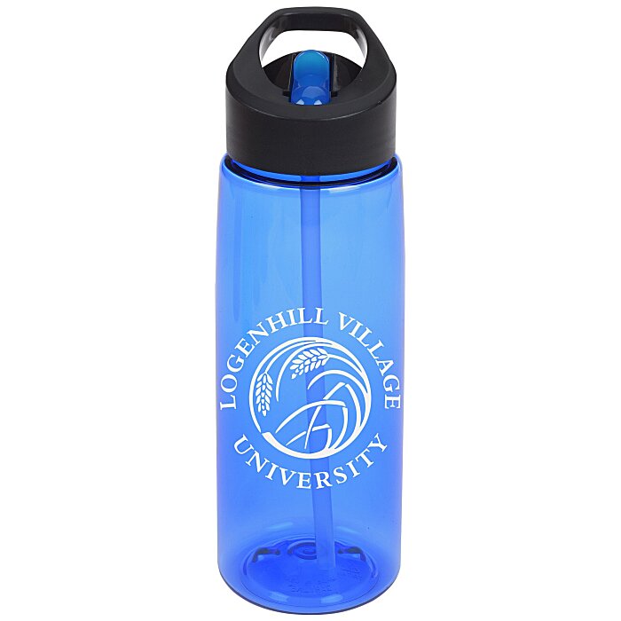 Custom Flair Sport Bottle with Two-Tone Flip Straw Lid - 26 oz
