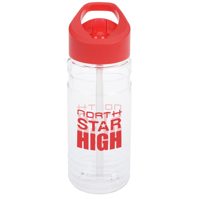 Custom Clear Impact Line Up Bottle with Flip Straw Lid - 20 oz