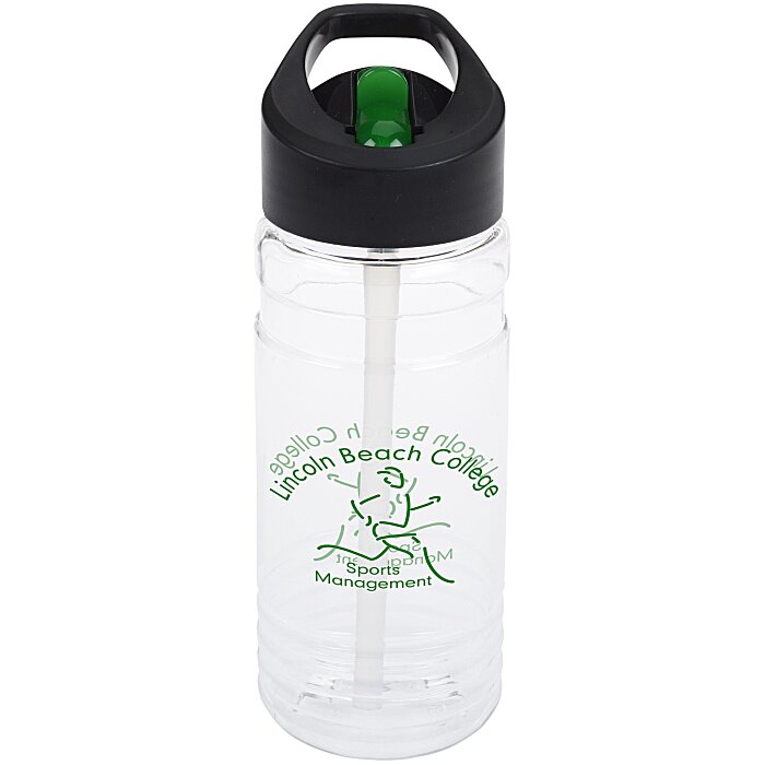 Custom Clear Impact Line Up Bottle Two-Tone Flip Straw Lid - 20 oz