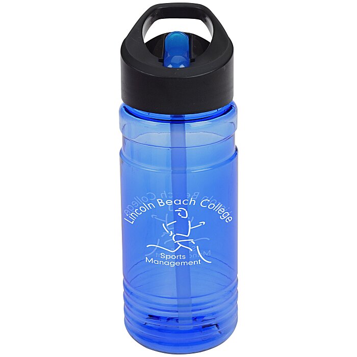 Custom Line Up Bottle with Two-Tone Flip Straw Lid - 20 oz