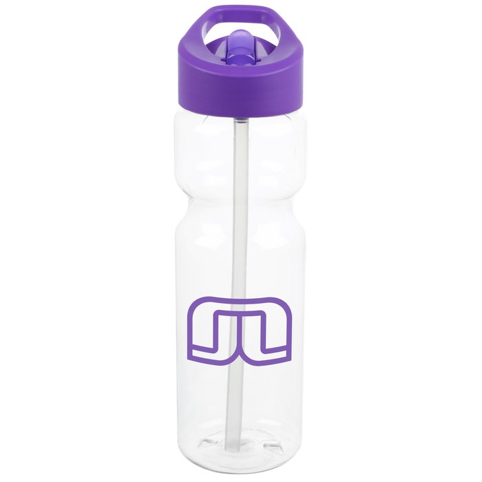 Custom Clear Impact Olympian Sport Bottle with Flip Straw Lid - 28 oz