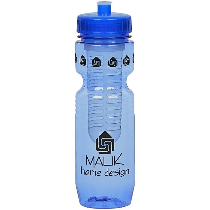Custom Jogger Infuser Sport Bottle - 25 ounces - Translucent - Push Pull Lid