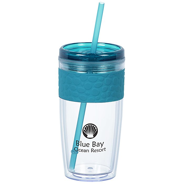 Custom Refresh Pebble Tumbler with Straw - 16 oz
