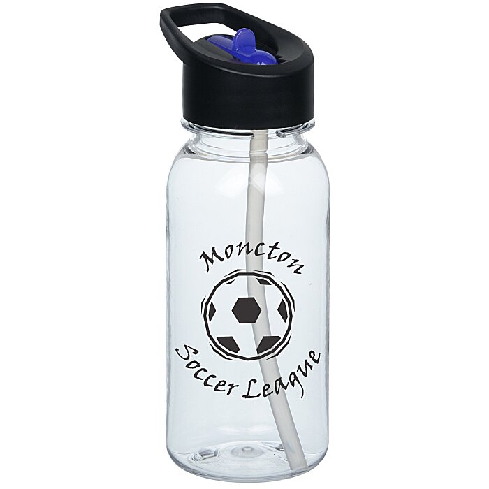 Custom Clear Impact Cadet Bottle with Two-Tone Flip Straw Lid - 18 oz