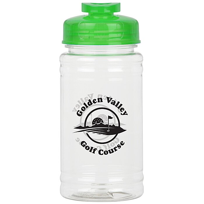 Custom Clear Impact Ring Water Bottle with Flip Drink Lid - 16 oz