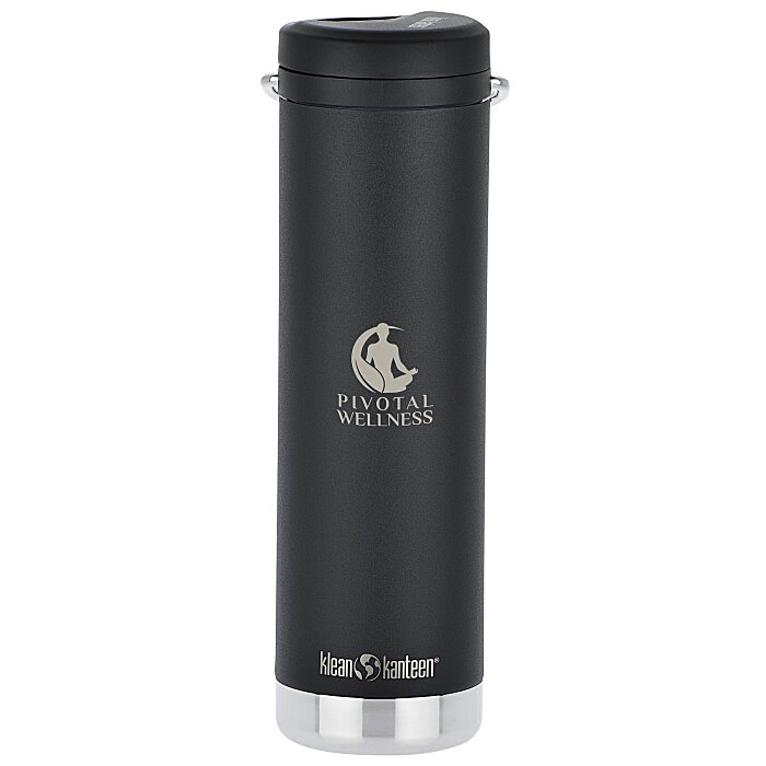Custom Klean Kanteen TKWide Vacuum Bottle with Straw Lid - 20 oz - Laser Engraved