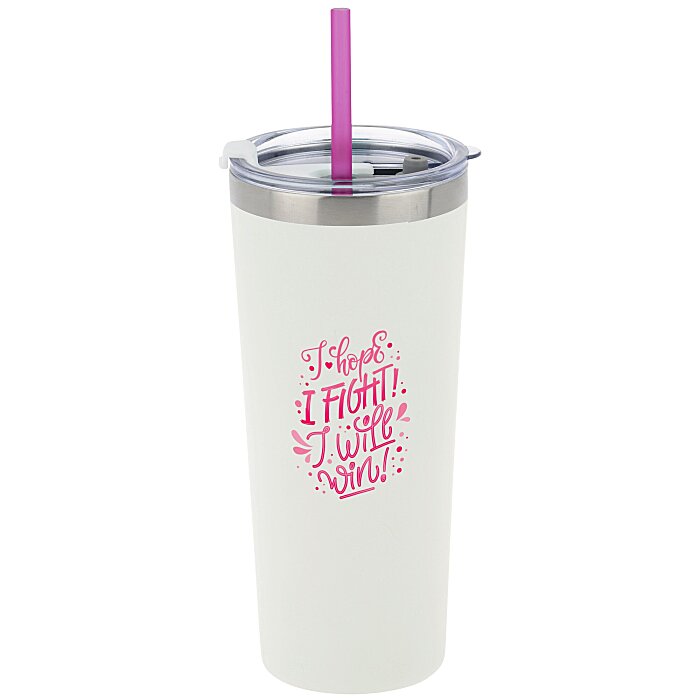 Custom Colma Vacuum Tumbler with Straw - 22 oz - Full Colour