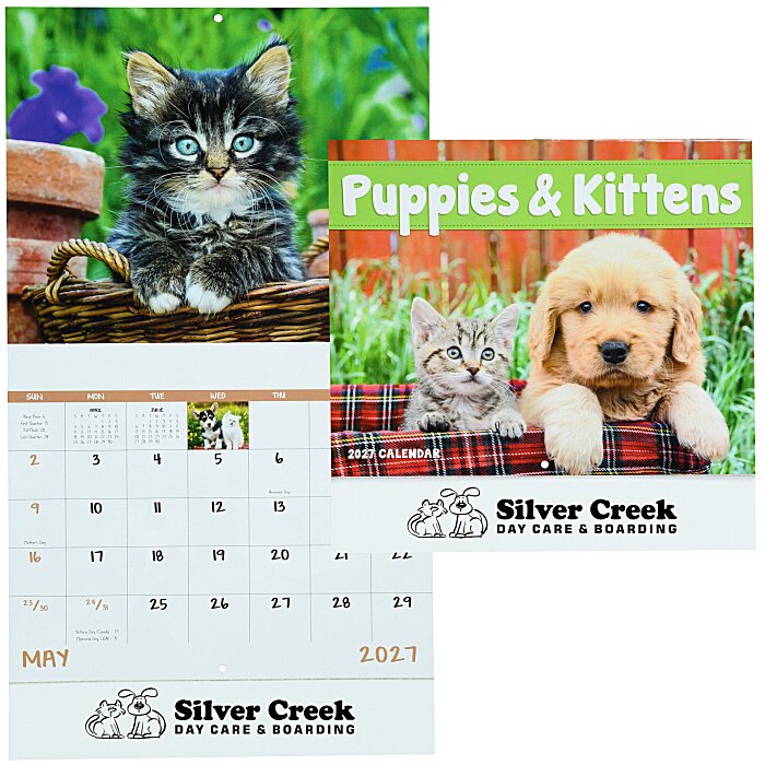 Custom Puppies & Kittens Appointment Calendar - Stapled